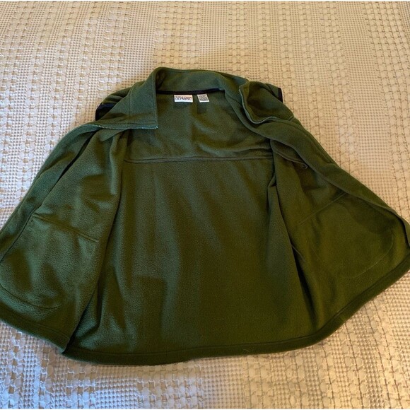 USA Olympic Men’s Vest Sz Large 42/44 Hunter Green Fleece  Black Trim Pockets - Picture 5 of 12
